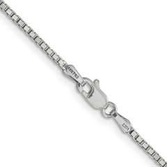 14K White Gold 28 inch 1.5mm Box with Lobster Clasp Chain