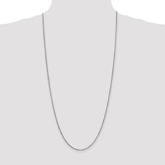 14K White Gold 30 inch 1.9mm Box with Lobster Clasp Chain