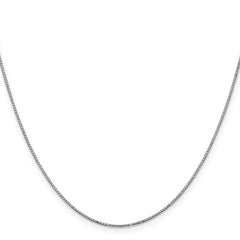 14K White Gold 16 inch .9mm Box with Spring Ring Clasp Chain