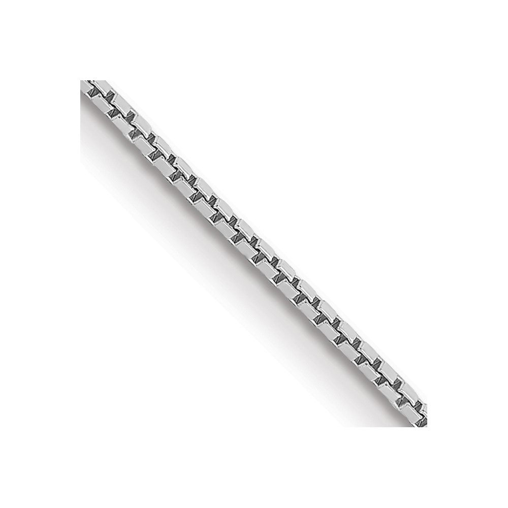14K White Gold 14 inch .9mm Box with Spring Ring Clasp Chain
