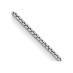 14K White Gold 18 inch .9mm Box with Spring Ring Clasp Chain