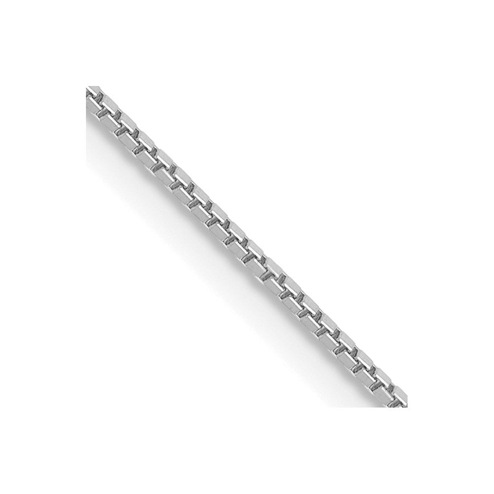 14K White Gold 18 inch .9mm Box with Lobster Clasp Chain