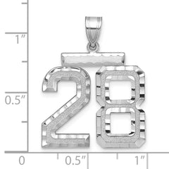 14kw Large Brushed  Diamond-cut Number 28 Charm