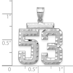 14kw Large Brushed Diamond-cut Number 53 Charm