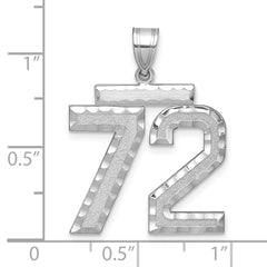 14kw Large Brushed Diamond-cut Number 72 Charm