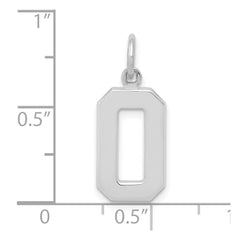 14kw  Medium Polished Number 0 Charm