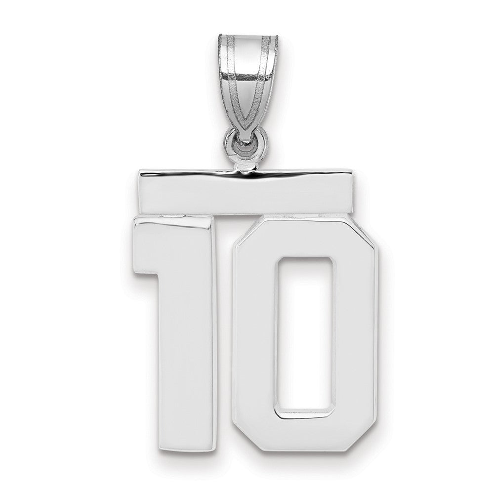 14kw Medium Polished Number 10 Charm