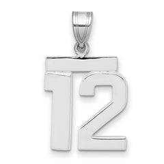 14kw Medium Polished Number 12 Charm