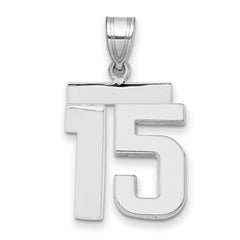 14kw Medium Polished Number 15 Charm