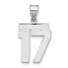 14kw Medium Polished Number 17 Charm