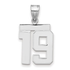 14kw Medium Polished Number 19 Charm
