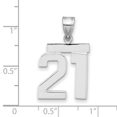 14kw Medium Polished Number 21 Charm
