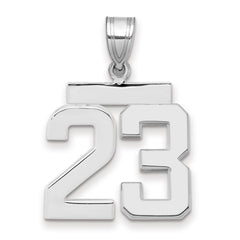 14kw Medium Polished Number 23 Charm