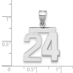 14kw Medium Polished Number 24 Charm