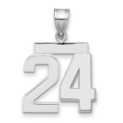 14kw Medium Polished Number 24 Charm