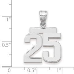 14kw Medium Polished Number 25 Charm