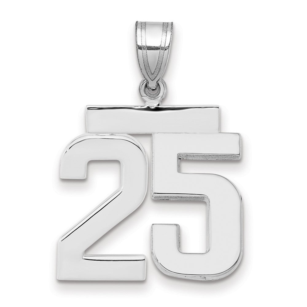 14kw Medium Polished Number 25 Charm