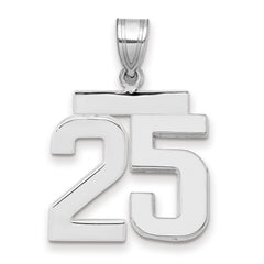 14kw Medium Polished Number 25 Charm