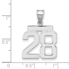 14kw Medium Polished Number 28 Charm