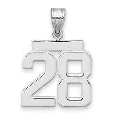 14kw Medium Polished Number 28 Charm