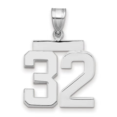 14kw Medium Polished Number 32 Charm