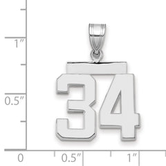 14kw Medium Polished Number 34 Charm