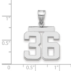 14kw Medium Polished Number 36 Charm