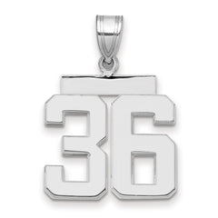 14kw Medium Polished Number 36 Charm