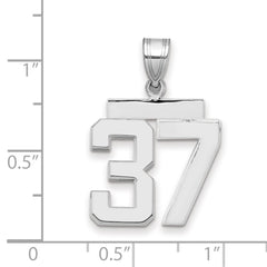 14kw Medium Polished Number 37 Charm