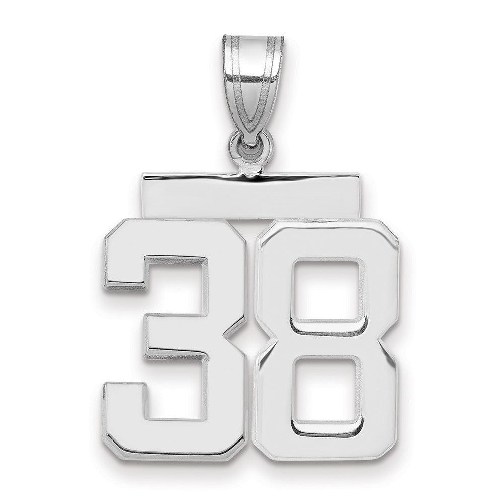 14kw Medium Polished Number 38 Charm