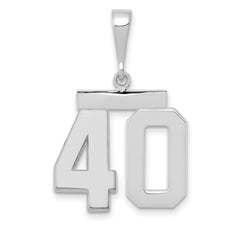 14kw Medium Polished Number 40 Charm