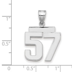14kw Medium Polished Number 57 Charm