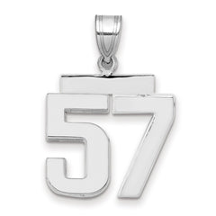14kw Medium Polished Number 57 Charm