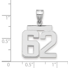 14kw Medium Polished Number 62 Charm