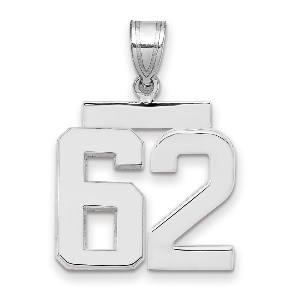 14kw Medium Polished Number 62 Charm
