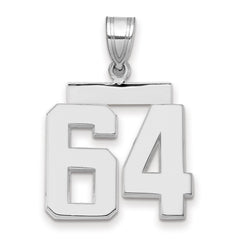 14kw Medium Polished Number 64 Charm