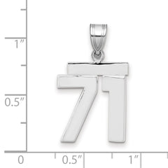 14kw Medium Polished Number 71 Charm