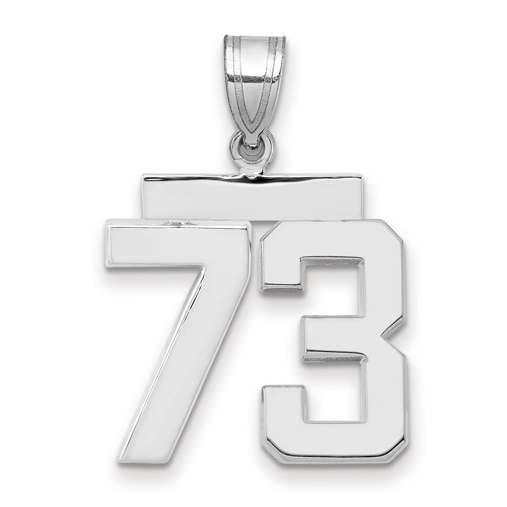 14kw Medium Polished Number 73 Charm