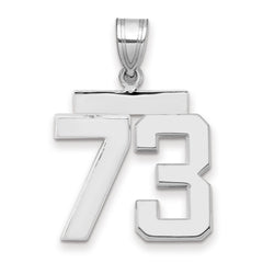 14kw Medium Polished Number 73 Charm
