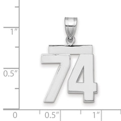14kw Medium Polished Number 74 Charm