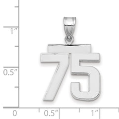 14kw Medium Polished Number 75 Charm