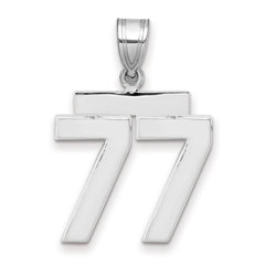 14kw Medium Polished Number 77 Charm
