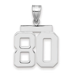 14kw Medium Polished Number 80 Charm