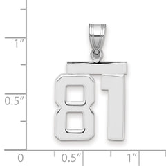 14kw Medium Polished Number 81 Charm