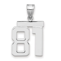14kw Medium Polished Number 81 Charm