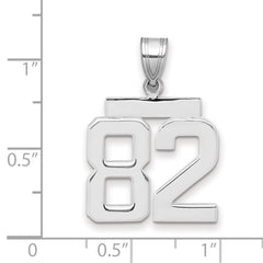14kw Medium Polished Number 82 Charm