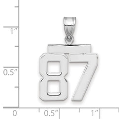 14kw Medium Polished Number 87 Charm