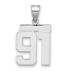 14kw Medium Polished Number 91 Charm