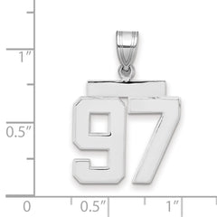 14kw Medium Polished Number 97 Charm