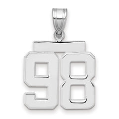 14kw Medium Polished Number 98 Charm
